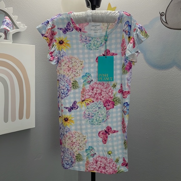 NWT Posh Peanut Ruffled Short Sleeve Ruffled Short Pajamas Set - Picture 1 of 7